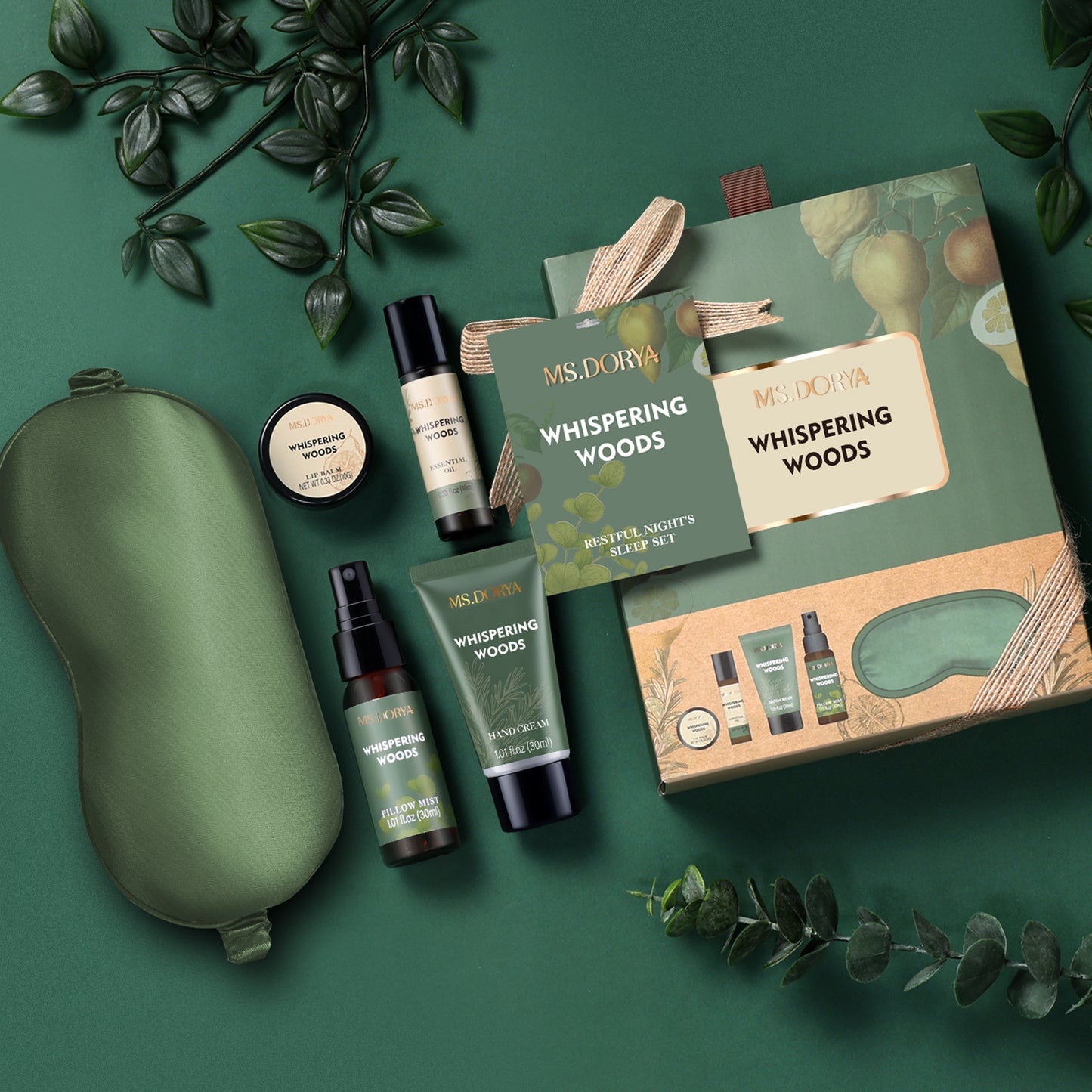 Whispering Woods - Quiet Nights Sleep Aid Gift Set (5 pcs) Bath & Body Gift Set