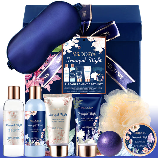 Serenity Night - Elegant & Romantic Bath & Shower Gift Set (8 pcs)