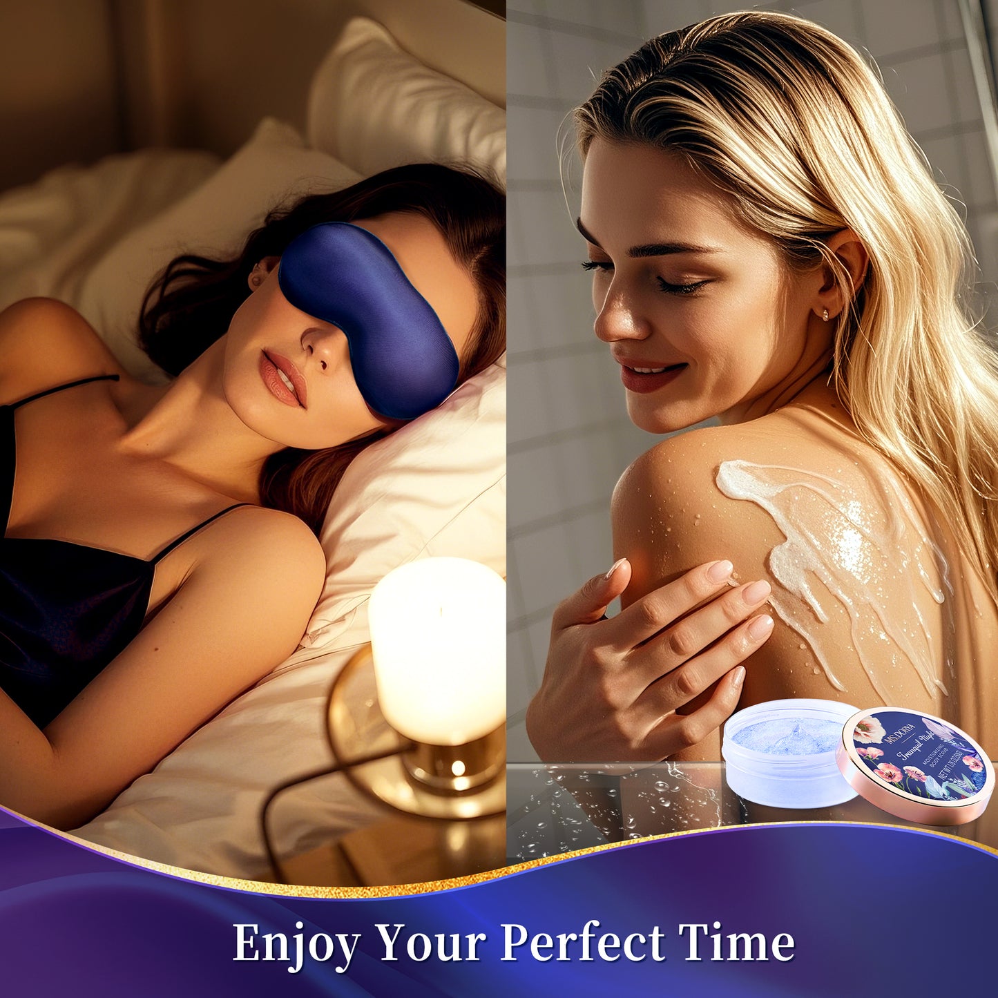 Serenity Night - Elegant & Romantic Bath & Shower Gift Set (8 pcs)