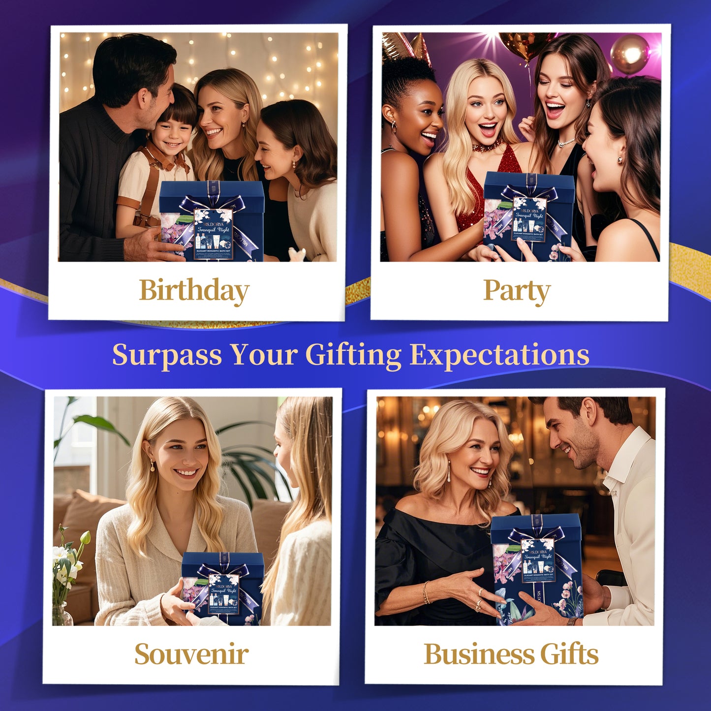 Serenity Night - Elegant & Romantic Bath & Shower Gift Set (8 pcs)